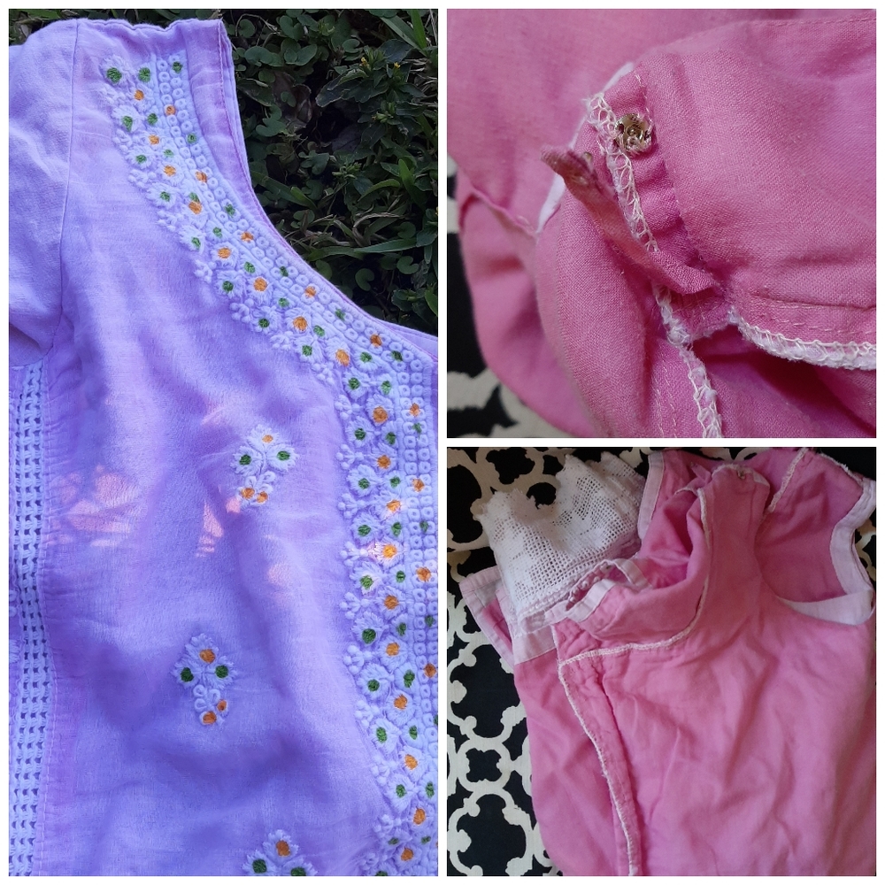 Pink Embroidered Handmade Tunic Dress Indian Boho - Picture 5 of 8